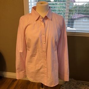 JCrew pink striped button down shirt